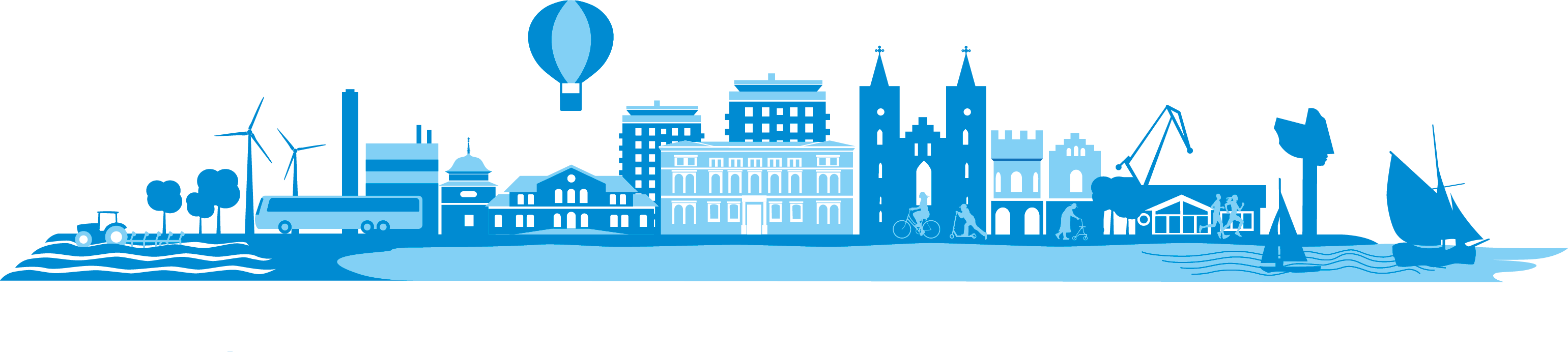Illustration av Kristinehamns stadssiluett